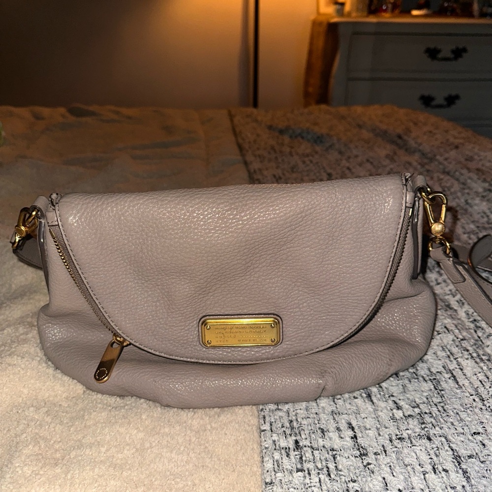 Marc Jacobs Gray Crossbody Bag with Gold Hardware